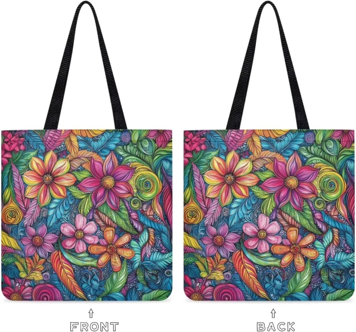 Canvas Bag with Handle Women Classic Large Canvas Grocery Bags Reusable