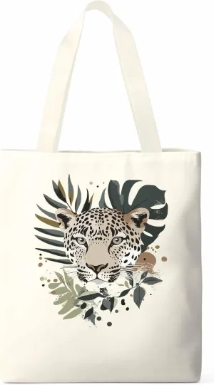 Canvas Tote Bag, Boho Vintage Jaguars Aesthetic Canvas Tote Handbags for Women Shoulder Bag,