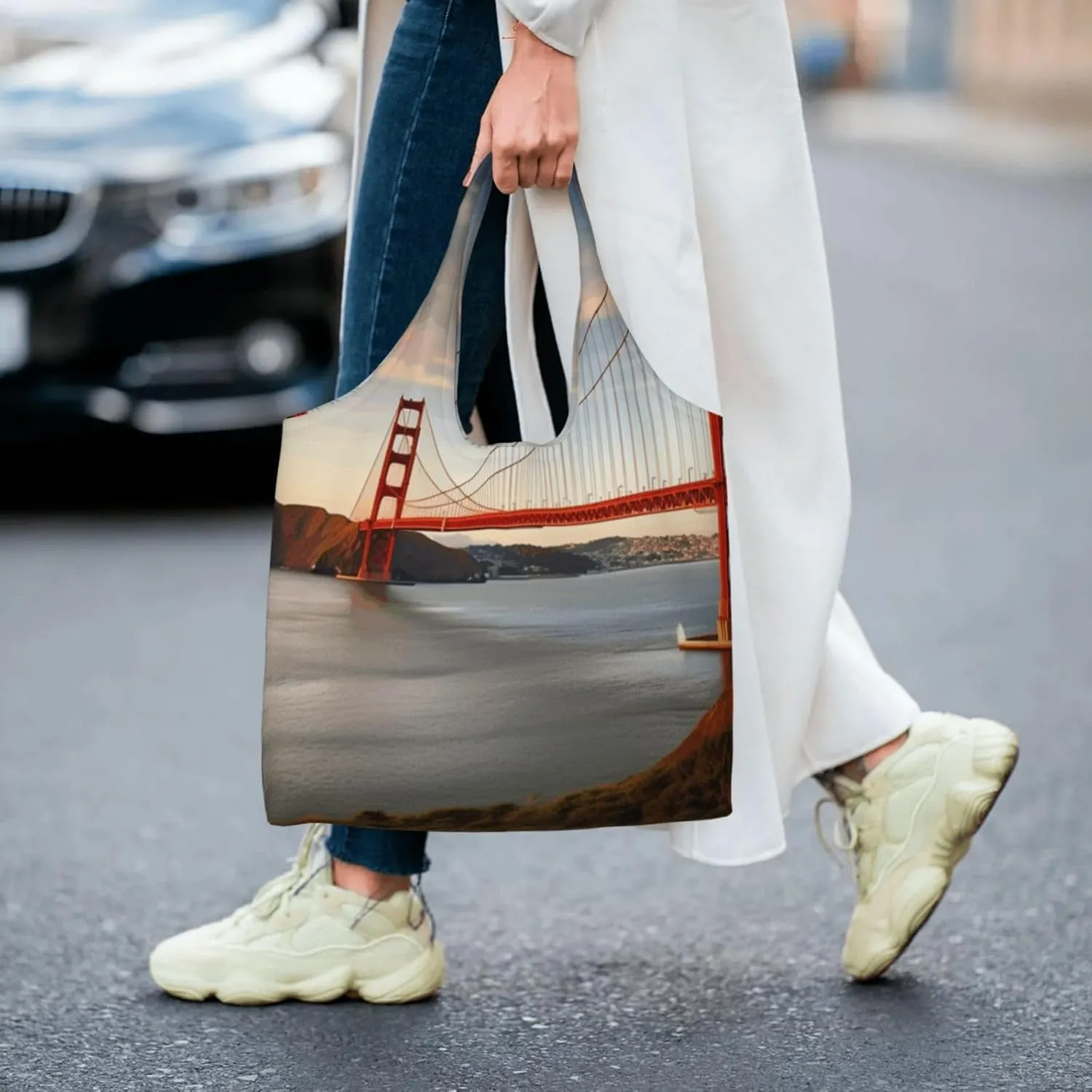 Canvas Tote Bag Reusable Grocery Bags Lightweight Handbag Loon Birds Tote Bag for Shopping Cloth Bags