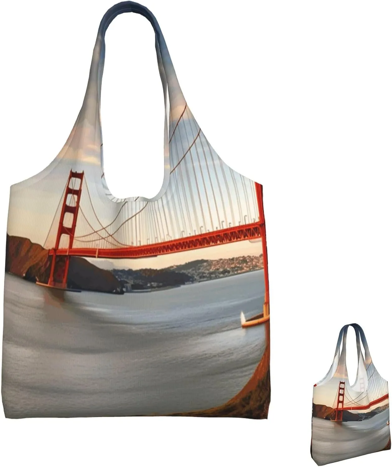 Canvas Tote Bag Reusable Grocery Bags Lightweight Handbag Loon Birds Tote Bag for Shopping Cloth Bags