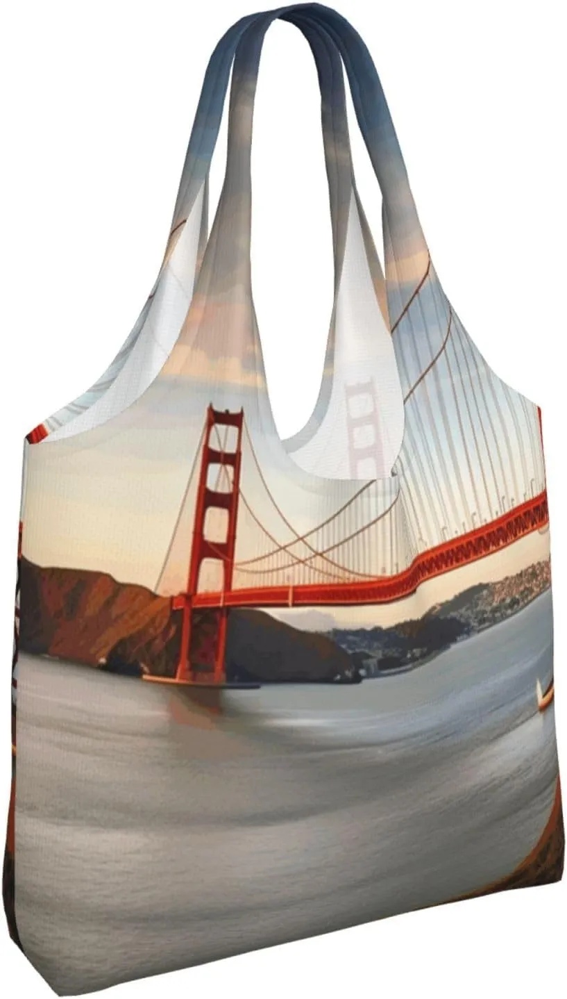 Canvas Tote Bag Reusable Grocery Bags Lightweight Handbag Loon Birds Tote Bag for Shopping Cloth Bags