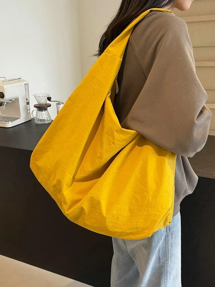Canvas Tote Bags for Women Large Dumpling Bag Lightweight Hobo Bag Shoulder Bag Travel Bag Gym Bag Carryall Casual