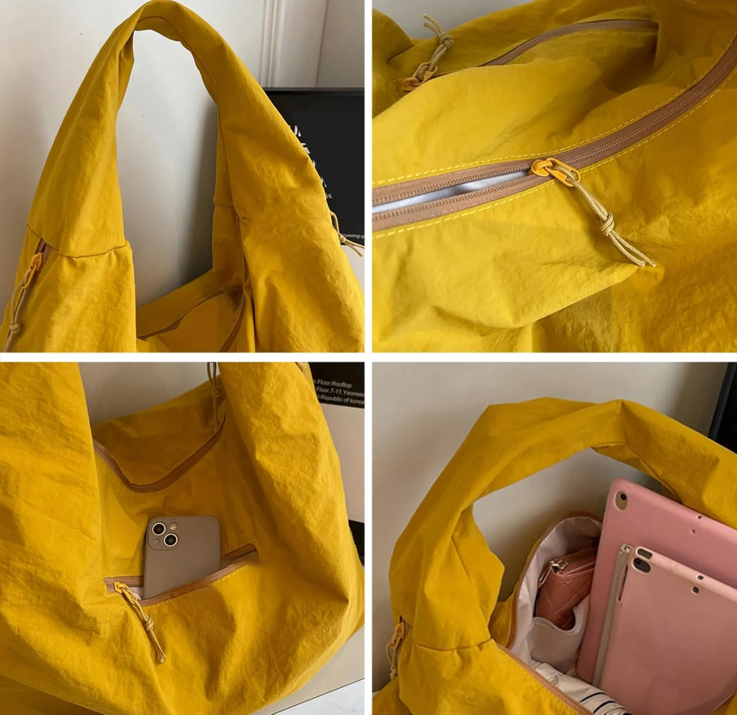 Canvas Tote Bags for Women Large Dumpling Bag Lightweight Hobo Bag Shoulder Bag Travel Bag Gym Bag Carryall Casual