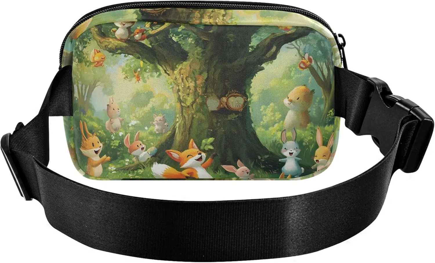 Cartoon Forest Animals Womens Fanny Pack Hip Pouch Belt Bag Waterproof Cartoon Crossbody Waist Purse