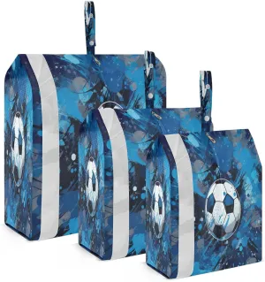 Cartoon Soccer Ball Compression Packing Cubes Suitcase Organizer Bags Set for Travel Cubes for Carry on Luggage