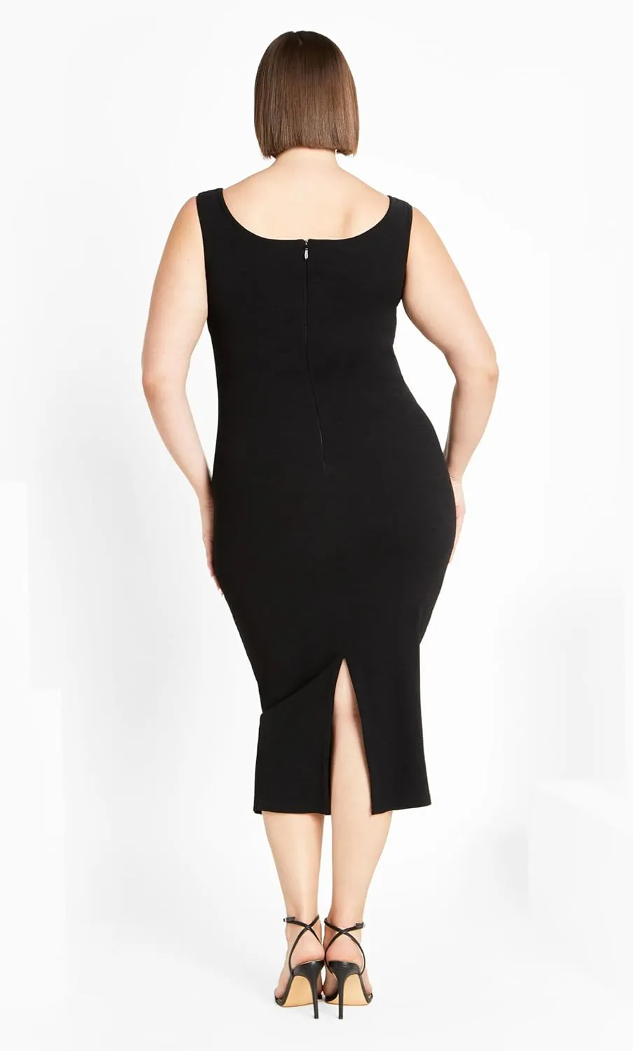 City Chic Plus Size Kiana Sweetheart MIDI Dress in Black