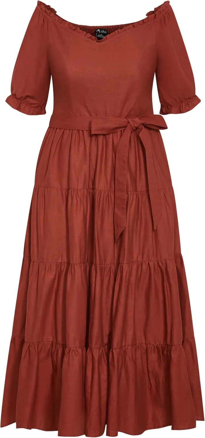 City Chic Women's Apparel Women's Plus Size Maxi Puff SLV