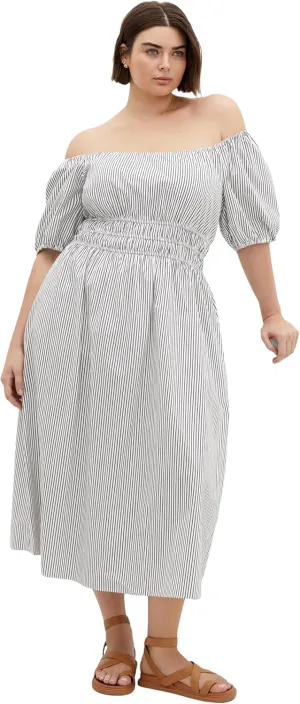 City Chic Women's Plus Size Dress - Adelynn Street Shirred Midi