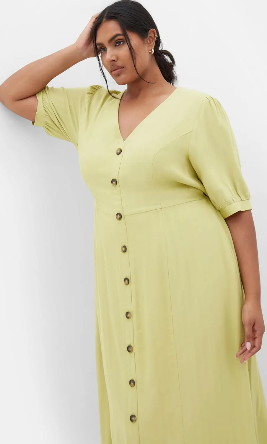 City Chic Women's Plus Size Dress - Charli Button Midi