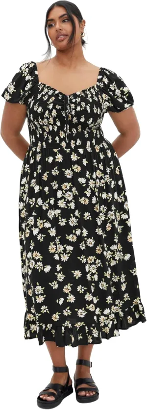 City Chic Women's Plus Size Dress - Emie Shirred Midi