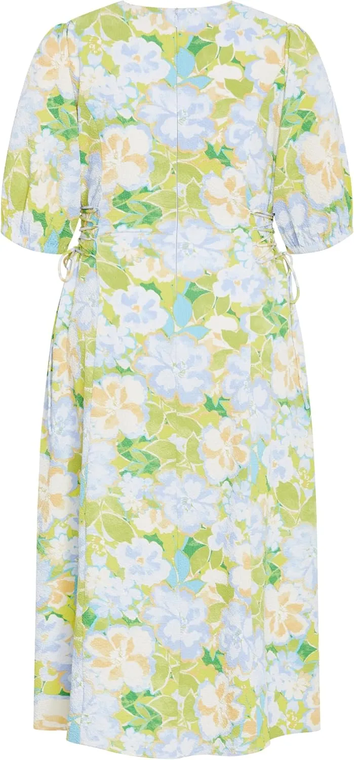 City Chic Women's Plus Size Dress - Roselle Button Corset Midi