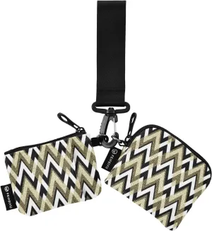 Classic Chevron Zigzag Wristlet Keychain Wallets for Women Portable Small Coin Purse