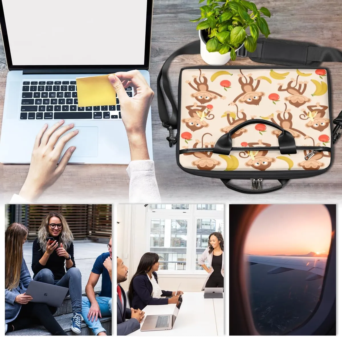 Classic Japan Scenery Design Laptop Shoulder Bag for Tablet Computer Notebook Sleeve Messenger Carrying Case Briefcase Tote
