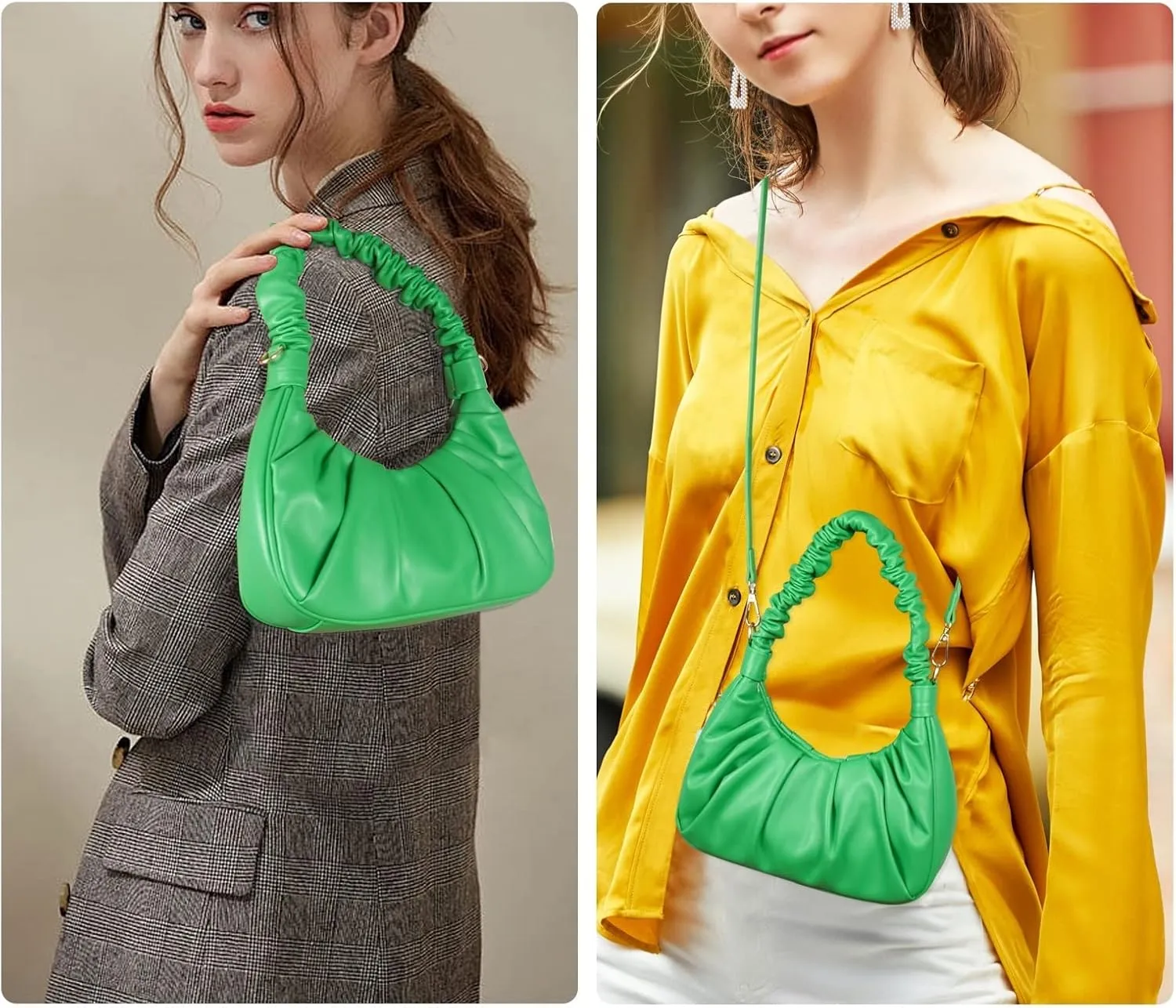 Classic Shoulder Bags for Women Cute Hobo Tote Mini Leather Handbag Clutch Purse Lightweight