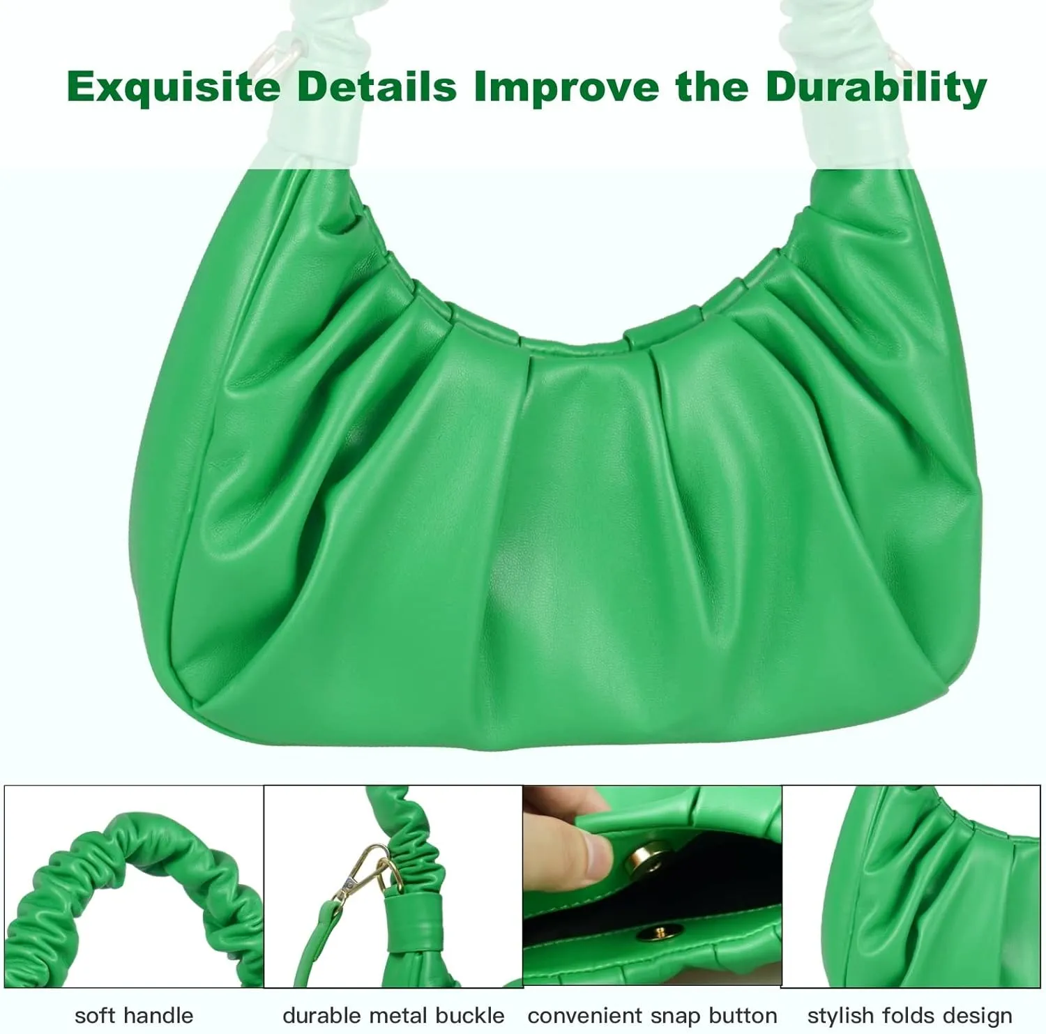 Classic Shoulder Bags for Women Cute Hobo Tote Mini Leather Handbag Clutch Purse Lightweight