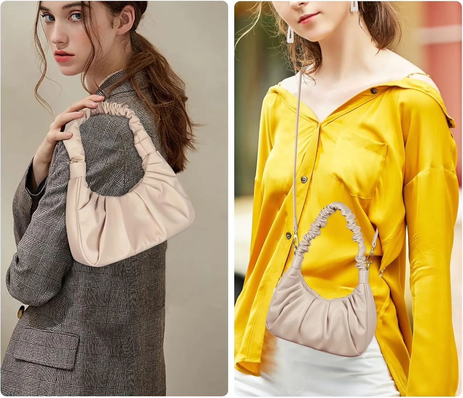 Classic Shoulder Bags for Women Cute Hobo Tote Mini Leather Handbag Clutch Purse Lightweight