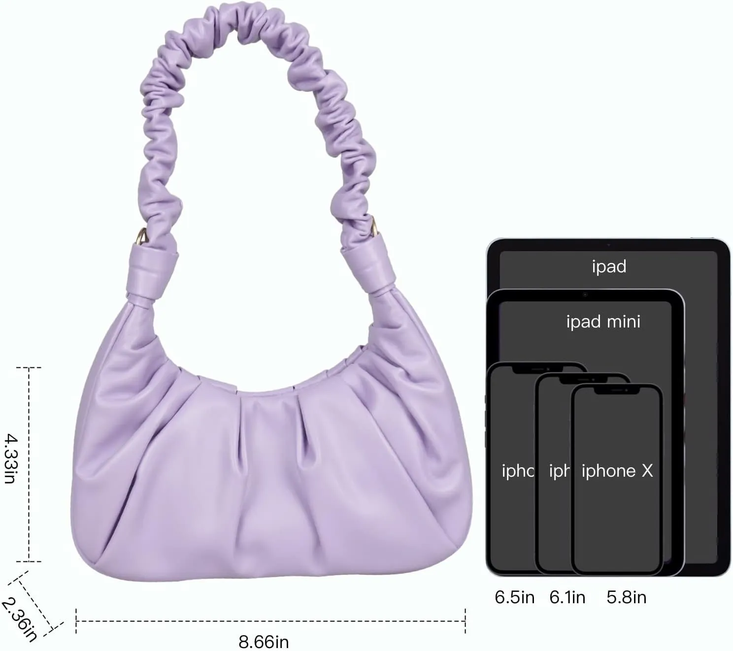 Classic Shoulder Bags for Women Cute Hobo Tote Mini Leather Handbag Clutch Purse Lightweight