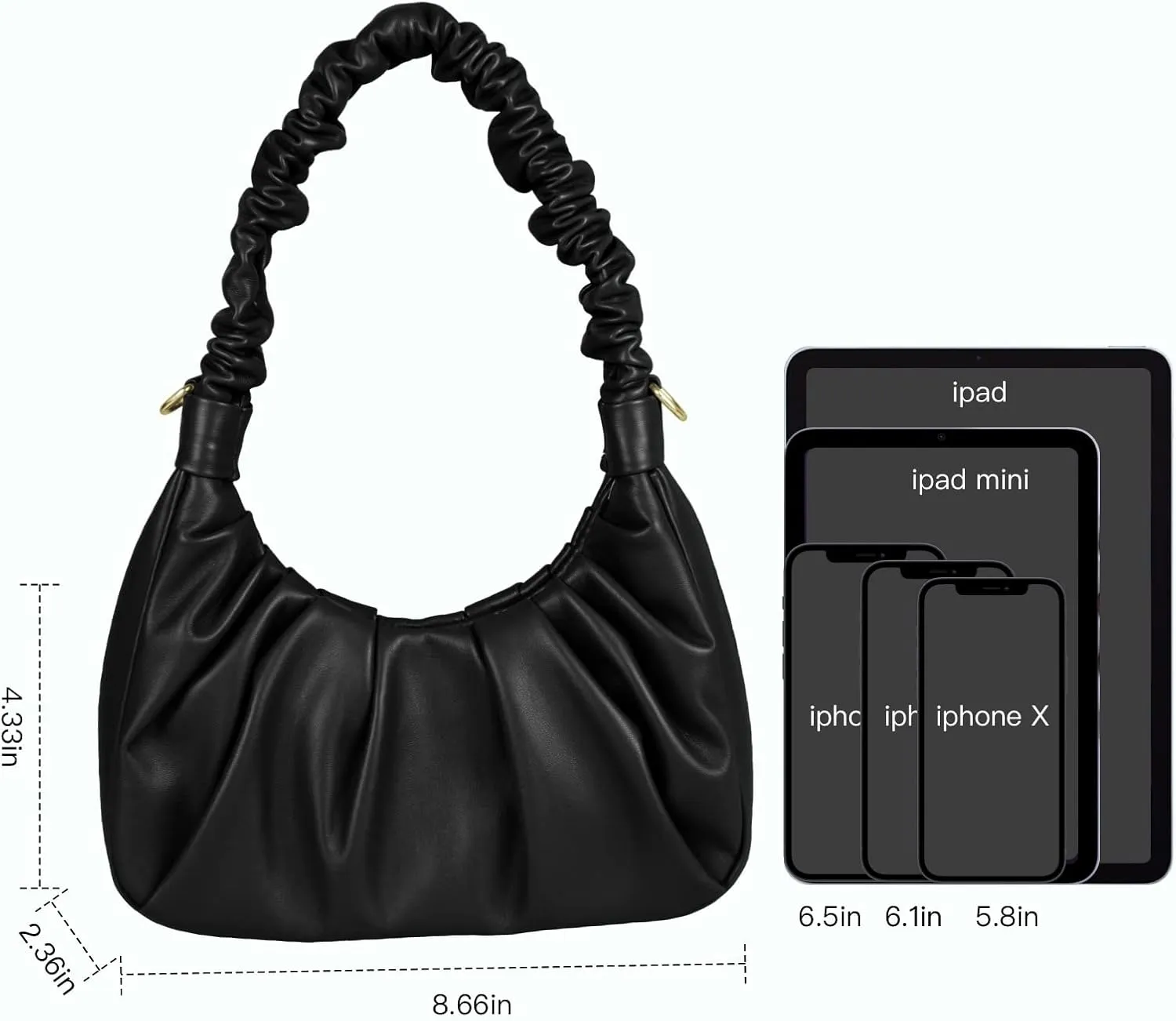 Classic Shoulder Bags for Women Cute Hobo Tote Mini Leather Handbag Clutch Purse Lightweight