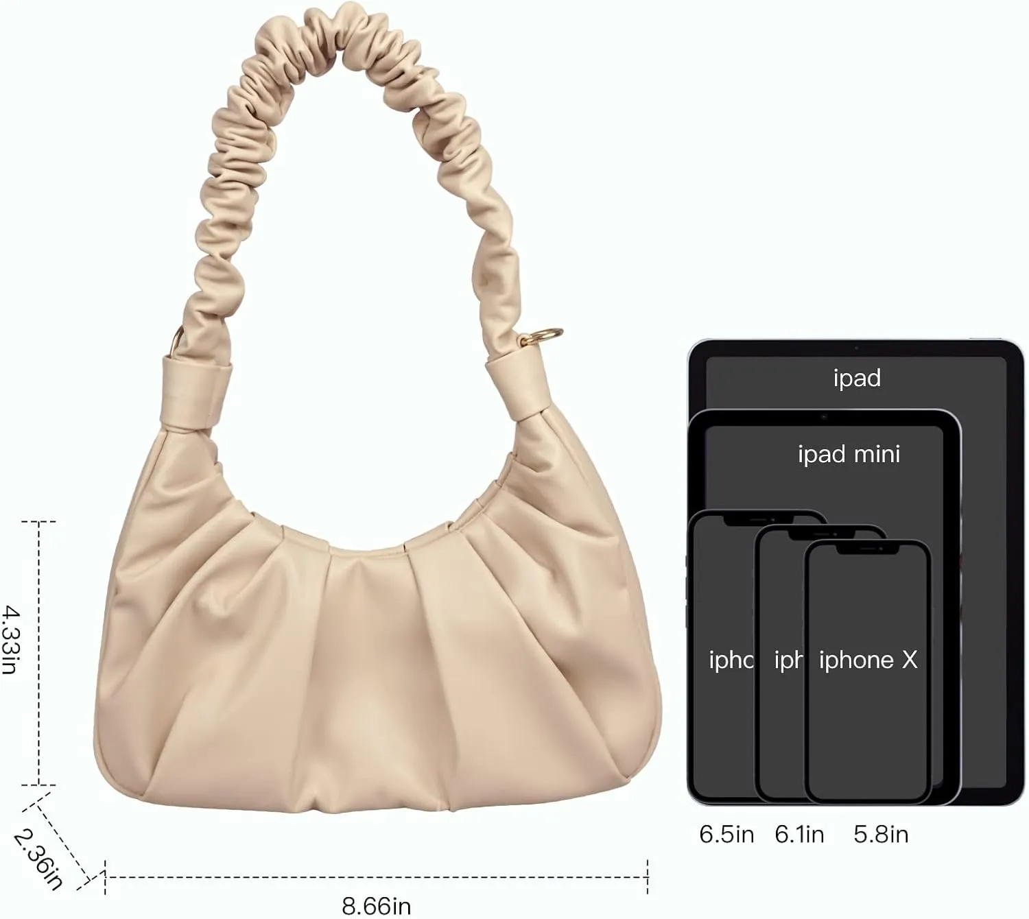 Classic Shoulder Bags for Women Cute Hobo Tote Mini Leather Handbag Clutch Purse Lightweight