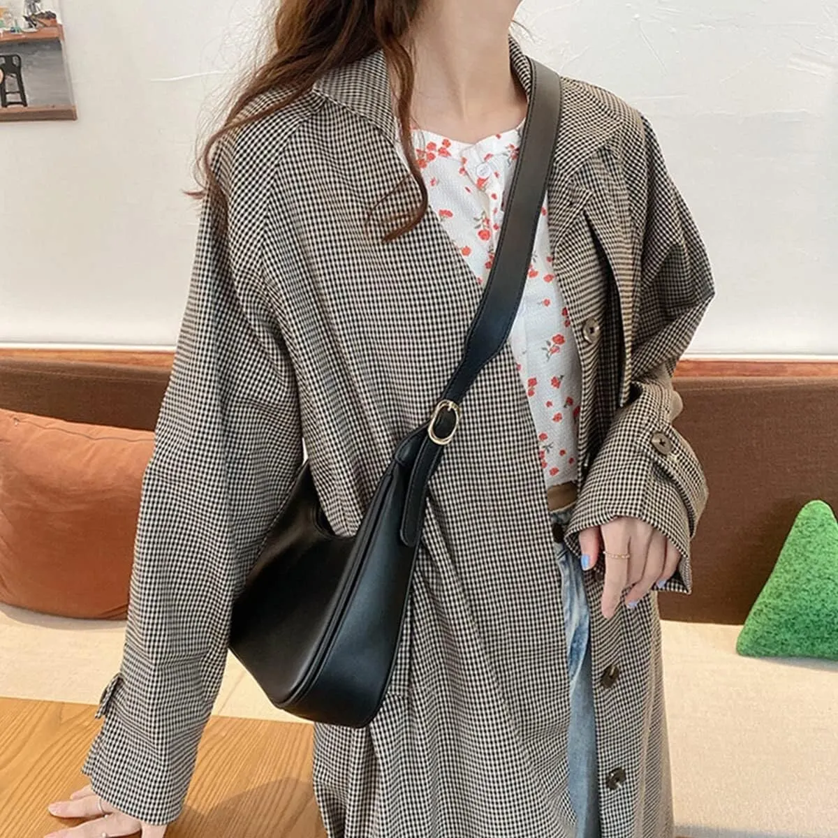 Classic Vegan Leather Handbag Women's Convertible Crossbody Shoulder Tote Bag with Adjustable Strap