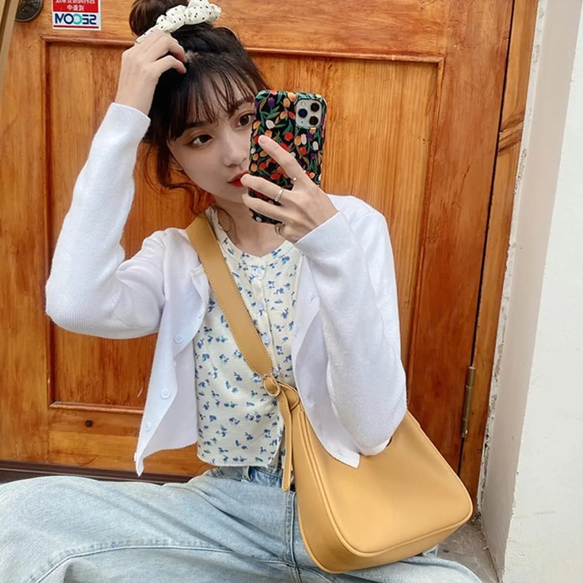 Classic Vegan Leather Handbag Women's Convertible Crossbody Shoulder Tote Bag with Adjustable Strap