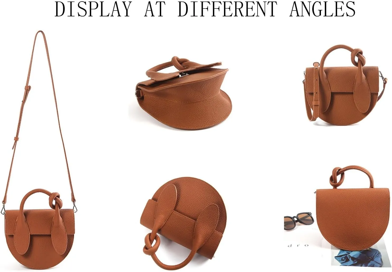 Classic Waterproof Leather Shoulder Bags, Fashion Saddle Bag Purses,Designer lightweight Underarm Bag for Women