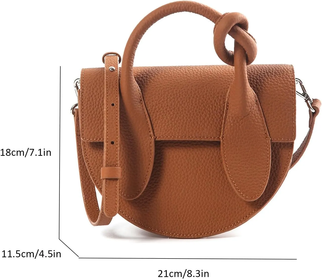 Classic Waterproof Leather Shoulder Bags, Fashion Saddle Bag Purses,Designer lightweight Underarm Bag for Women