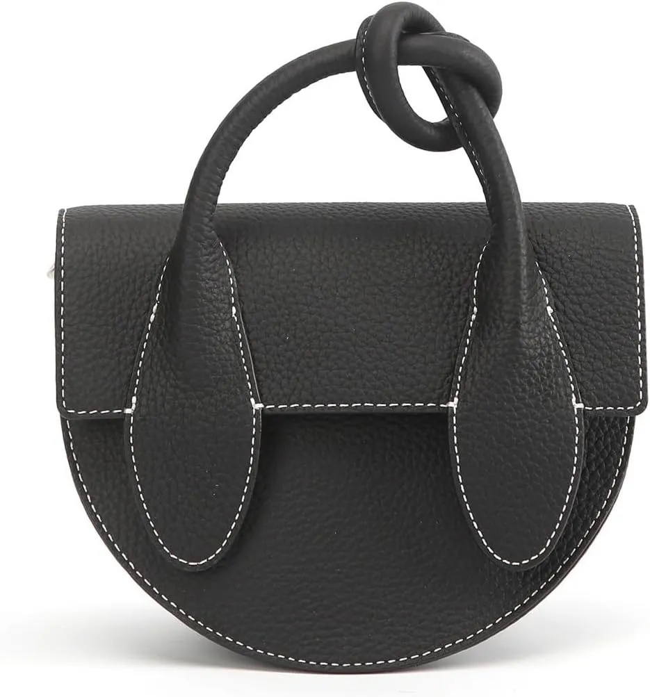Classic Waterproof Leather Shoulder Bags, Fashion Saddle Bag Purses,Designer lightweight Underarm Bag for Women