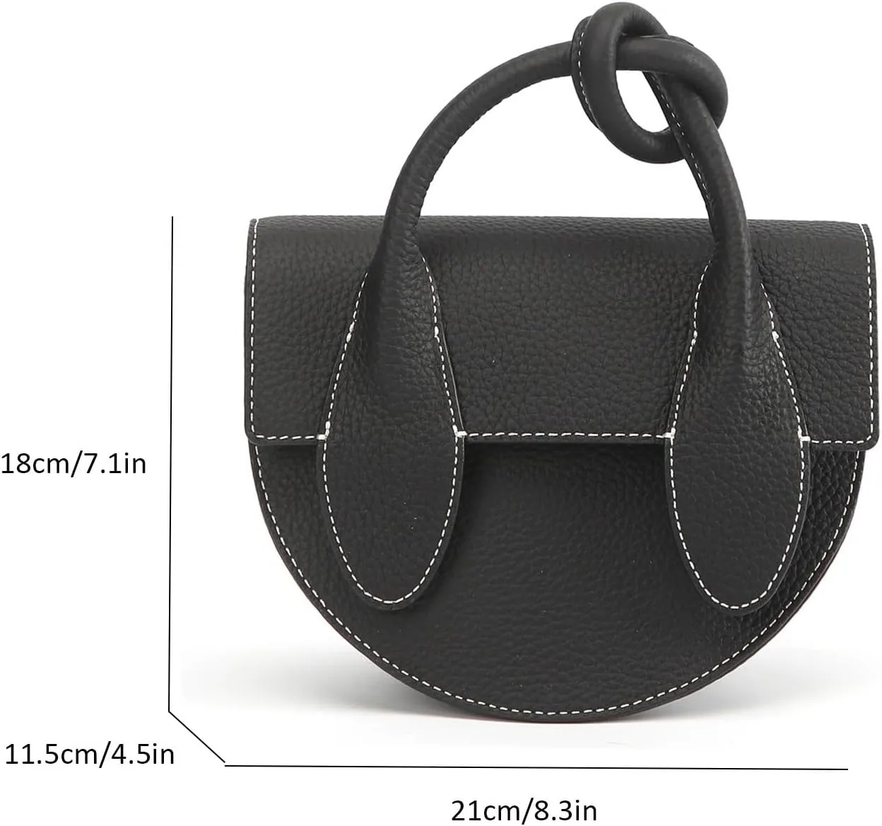 Classic Waterproof Leather Shoulder Bags, Fashion Saddle Bag Purses,Designer lightweight Underarm Bag for Women