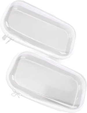 Clear Toiletry Bag for Women, 2 Pack Hard Sided Plastic Makeup Bag Organizer Makeup Organizer Toiletries Travel Bag Travel Organizer Bags for Women Men