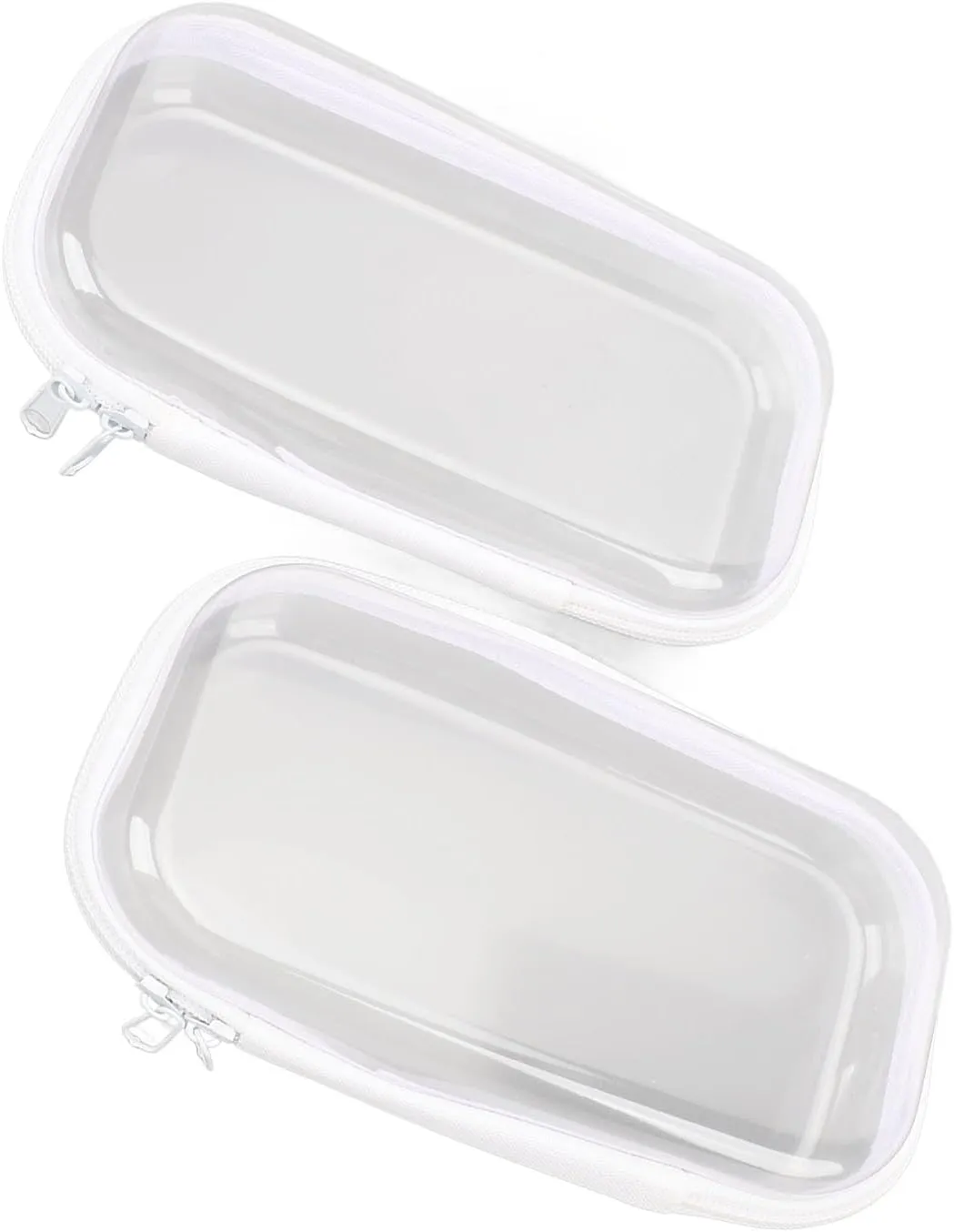 Clear Toiletry Bag for Women, 2 Pack Hard Sided Plastic Makeup Bag Organizer Makeup Organizer Toiletries Travel Bag Travel Organizer Bags for Women Men