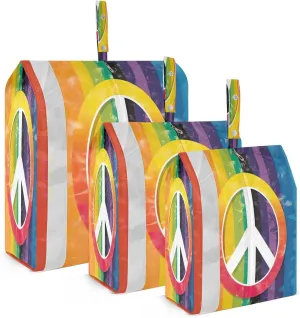 Color Rainbow Peace Sign Compression Packing Cubes Large Travel Packing Cubes Luggage Organizers for Suitcases Travel Bag for Carry on Luggage