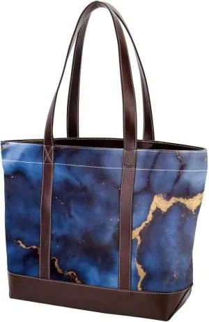Colored Marble-1432 Tote Bags Durable Leather Canvas Purses and Handbags for Women Top Handle Shoulder Satchel Hobo Bags