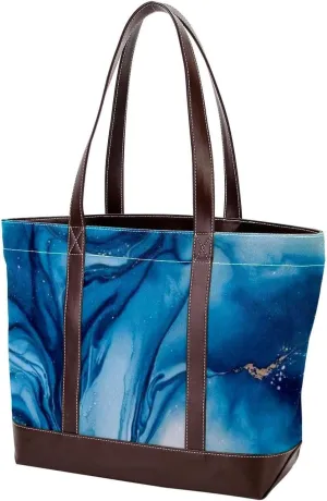 Colored Marble-1441 Tote Bags Durable Leather Canvas Purses and Handbags for Women Top Handle Shoulder Satchel Hobo Bags