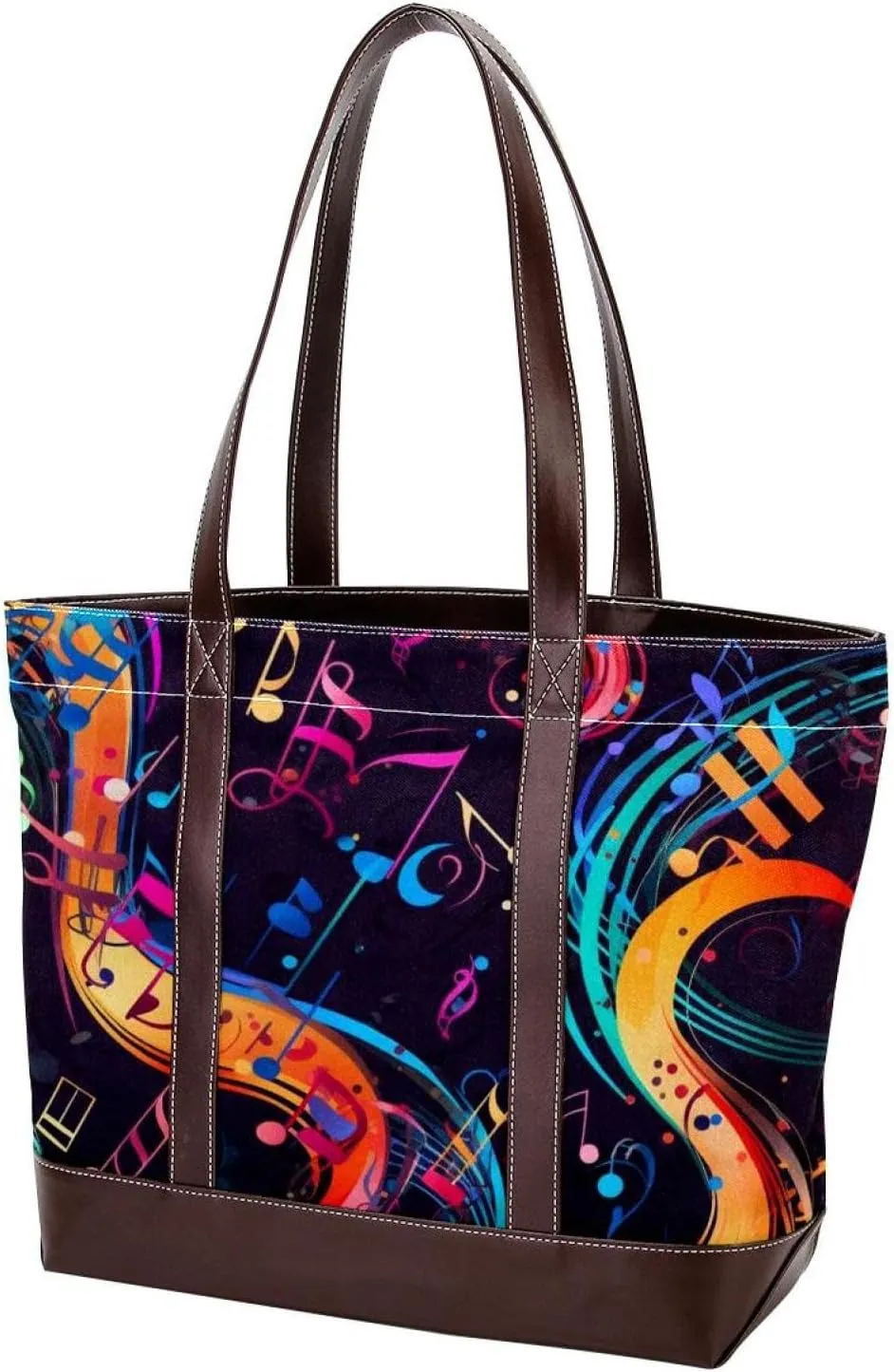 Colorful Aesthetic Notes-229 Tote Bags Durable Leather Canvas Purses and Handbags for Women Top Handle Shoulder Satchel Hobo Bags
