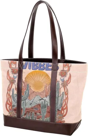 Colorful Landscape-712 Tote Bags Durable Leather Canvas Purses and Handbags for Women Top Handle Shoulder Satchel Hobo Bags