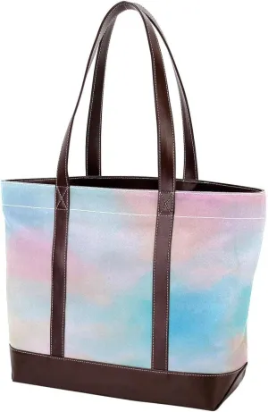 Colorful Tie Dyeing-34 Tote Bags Durable Leather Canvas Purses and Handbags for Women Top Handle Shoulder Satchel Hobo Bags