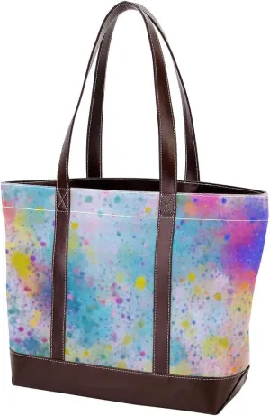 Colorful Tie Dyeing-43 Tote Bags Durable Leather Canvas Purses and Handbags for Women Top Handle Shoulder Satchel Hobo Bags