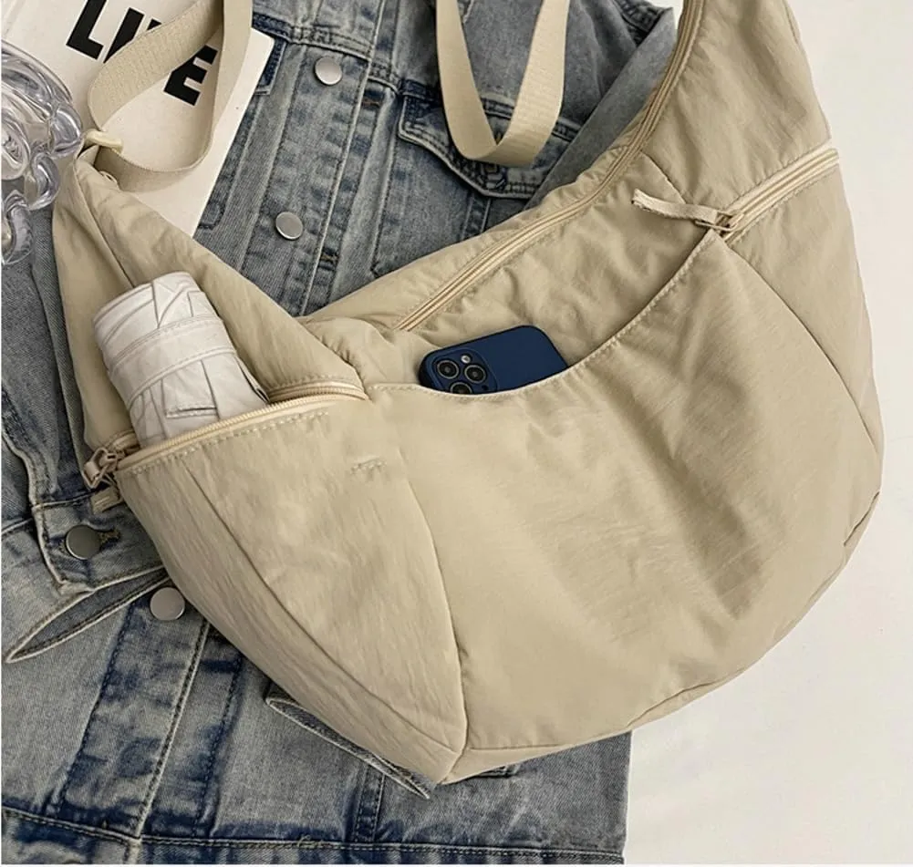 corduroy Crossbody Bag for Women Lightweight Underarm Shoulder Purse Trendy Crescent Sling Hobo Bags Cute Tote Handbag 2025