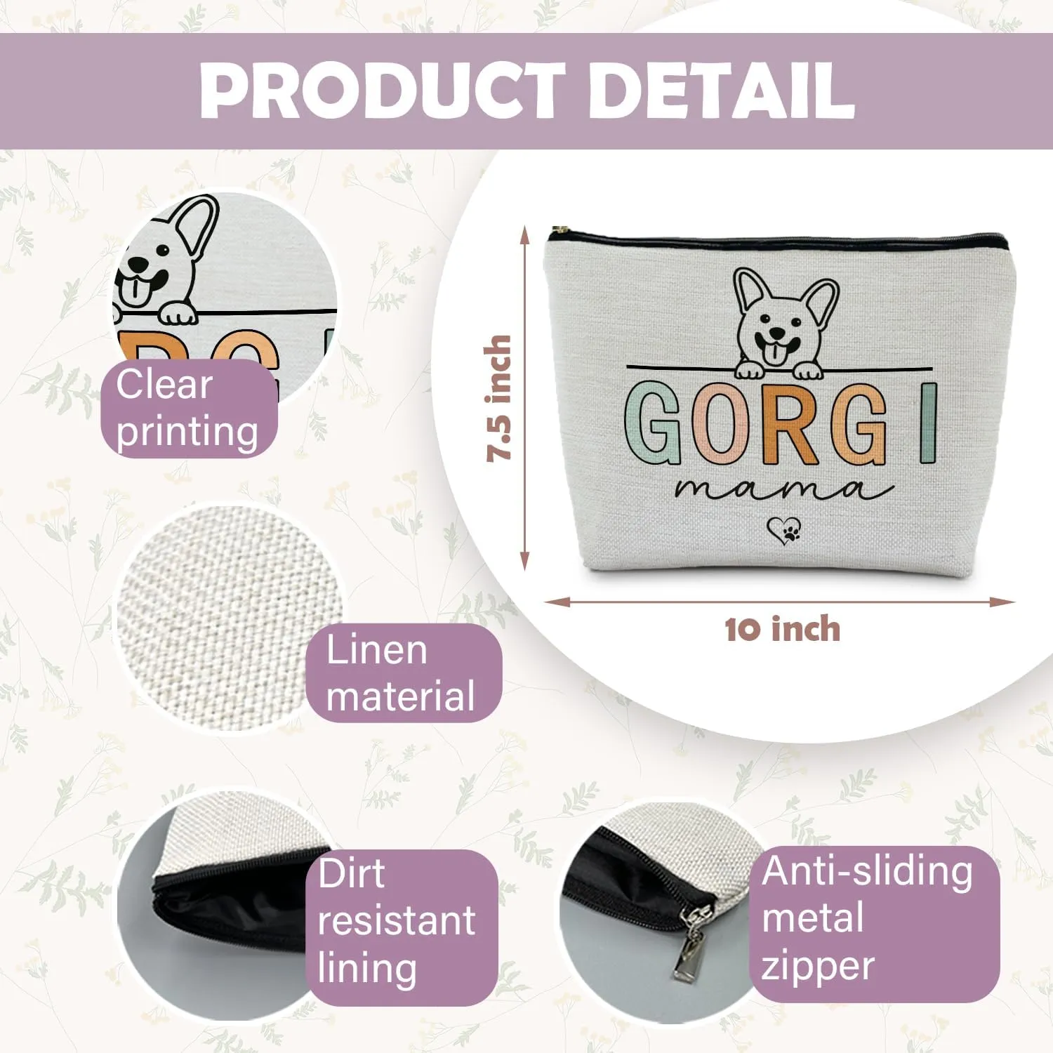 Corgi Mama Makeup Bag - Cosmetic Pouch for Corgi Lovers