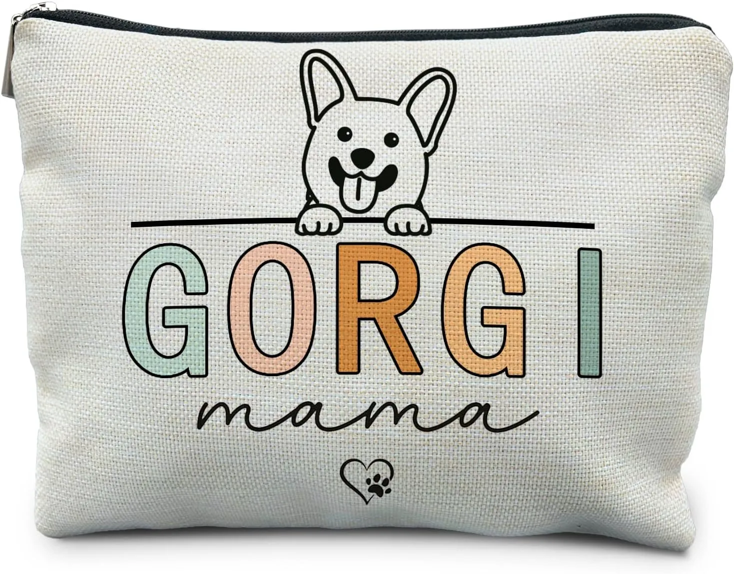 Corgi Mama Makeup Bag - Cosmetic Pouch for Corgi Lovers