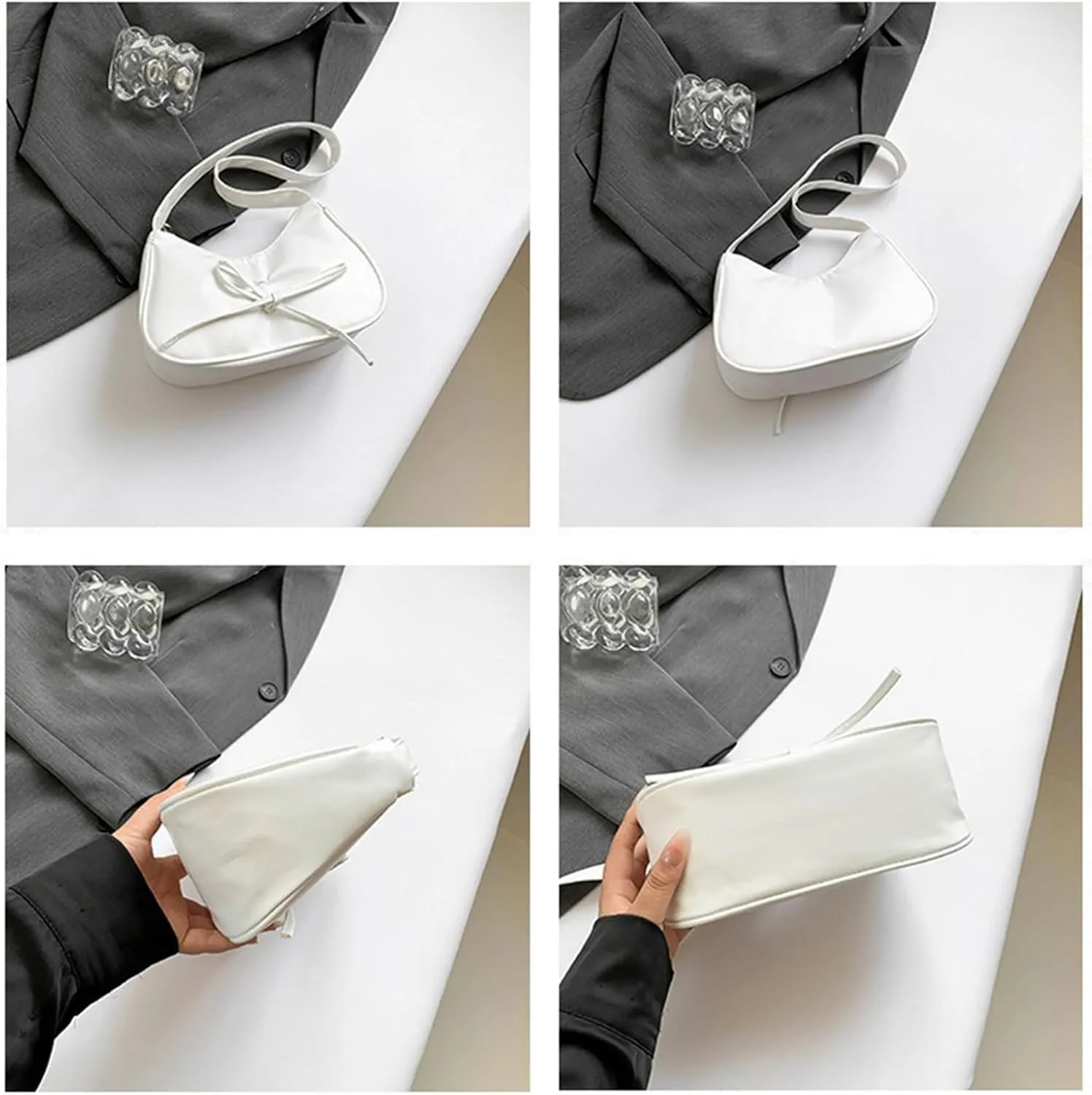 Crescent Shoulder Bags for Women,Small Hobo Tote Handbag,Crescent Bag,Clutch Purse Underarm Bag with Zipper Closure