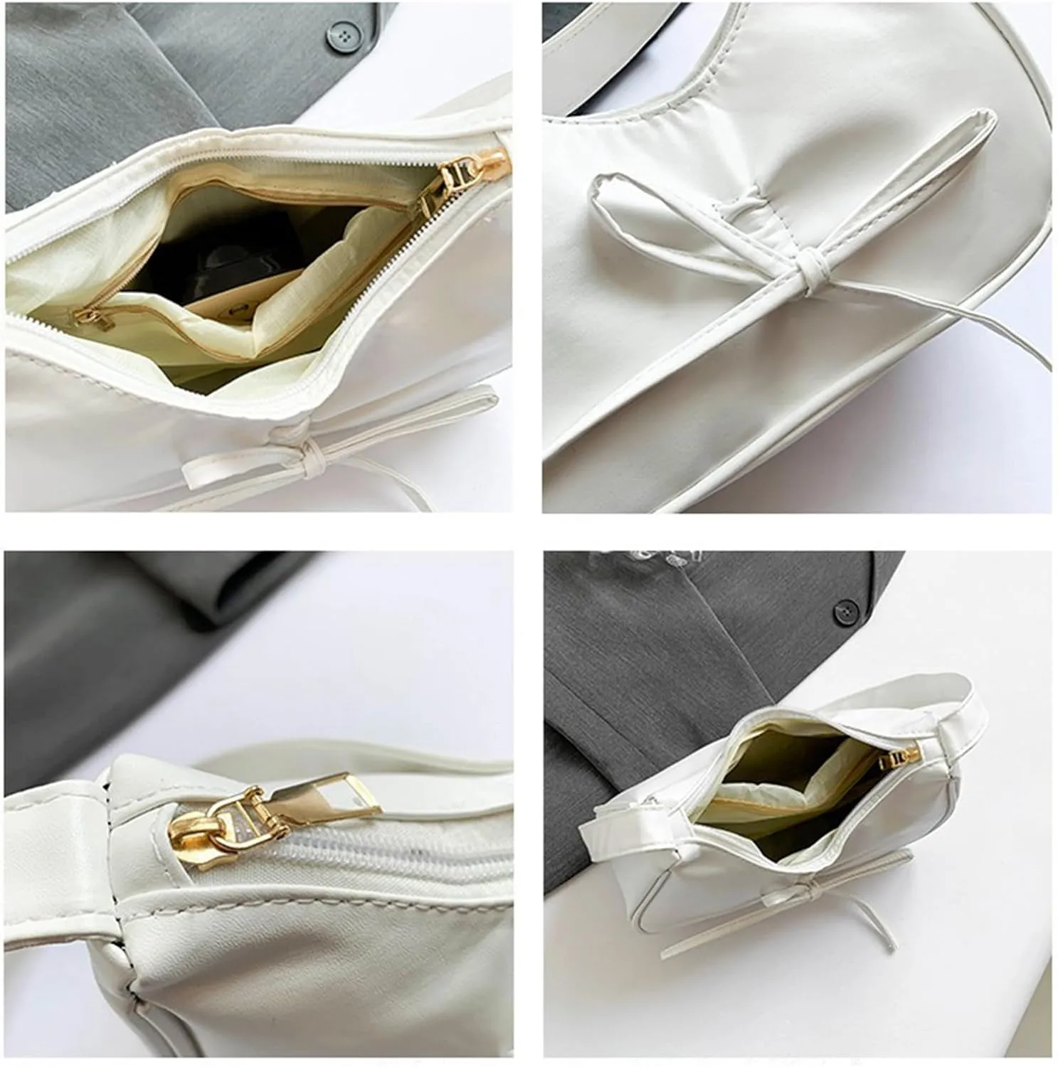Crescent Shoulder Bags for Women,Small Hobo Tote Handbag,Crescent Bag,Clutch Purse Underarm Bag with Zipper Closure