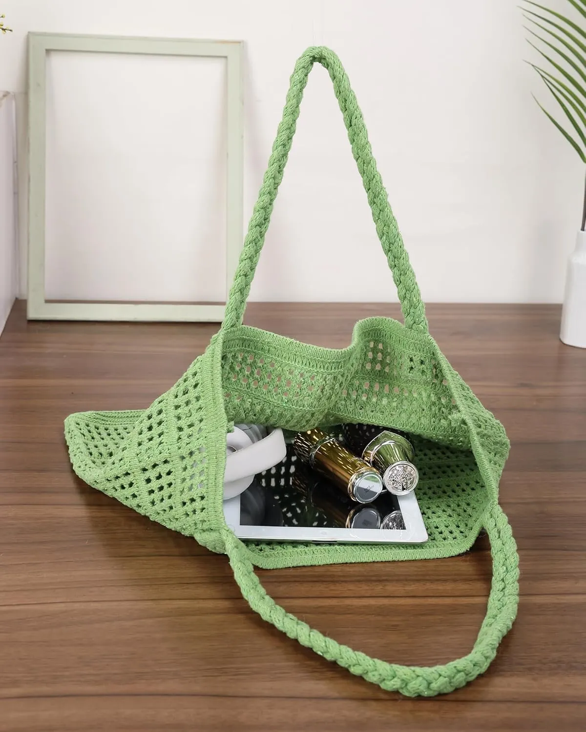 Crochet Bags for Women Summer Beach Tote Bag Large Capacity Shoulder Bag Aesthetic Hobo Bag Knit Bag Hippie Bag