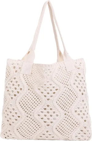 Crochet Bags for Women Summer Beach Tote Bag Large Capacity Shoulder Bag Aesthetic Hobo Bag Knit Bag Hippie Bag