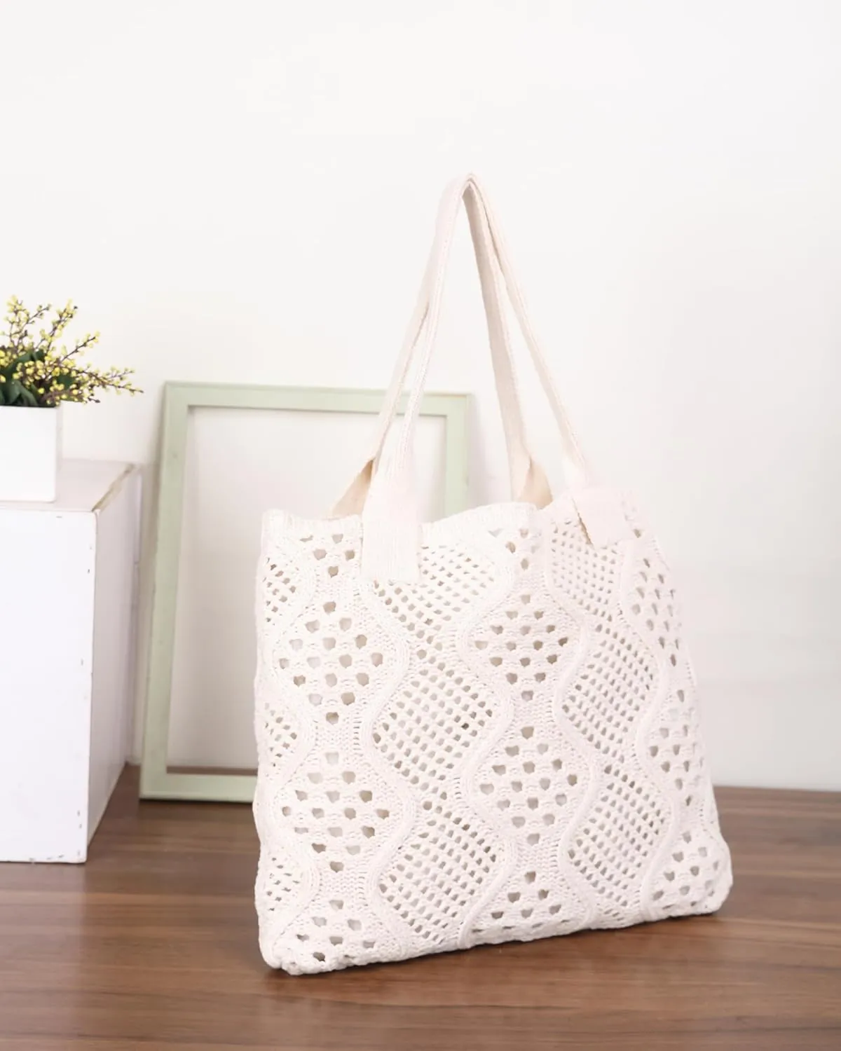 Crochet Bags for Women Summer Beach Tote Bag Large Capacity Shoulder Bag Aesthetic Hobo Bag Knit Bag Hippie Bag