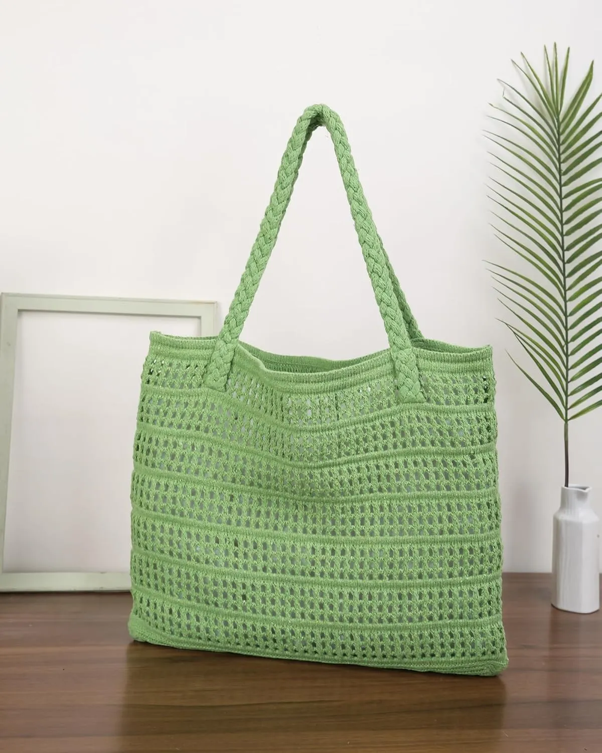 Crochet Bags for Women Summer Beach Tote Bag Large Capacity Shoulder Bag Aesthetic Hobo Bag Knit Bag Hippie Bag