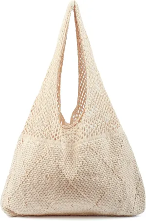 Crochet Mesh Beach Tote Shoulder Handbags Hobo Summer Aesthetic Women's Bag