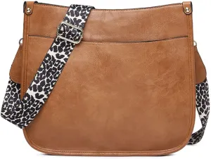 Crossbody Bags for Women Leather Hobo Handbag Trendy Crossbody Purses Shoulder Bucket Bag with Adjustable Guitar Strap