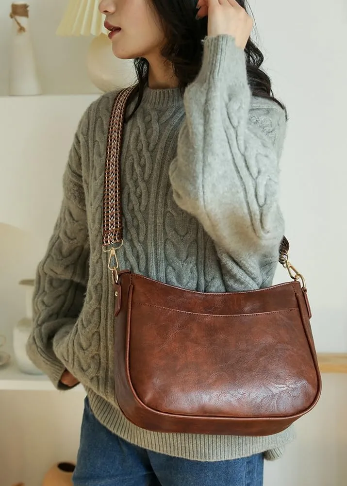 Crossbody Bags for Women Slouchy Hobo Bag Vintage Bags Shoulder Bag Purses for Women Square Bag with Wide Shoulder Strap